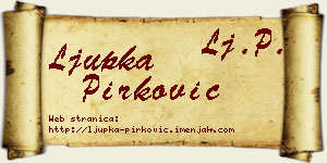 Ljupka Pirković vizit kartica